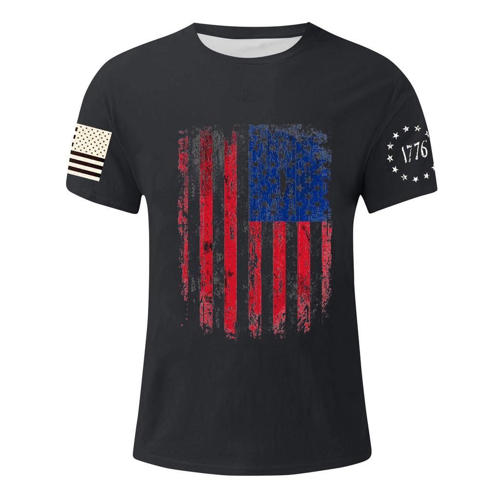 Мужская футболка с принтом ко Дню независимости, мужской свободный повседневный топ с короткими рукавами
