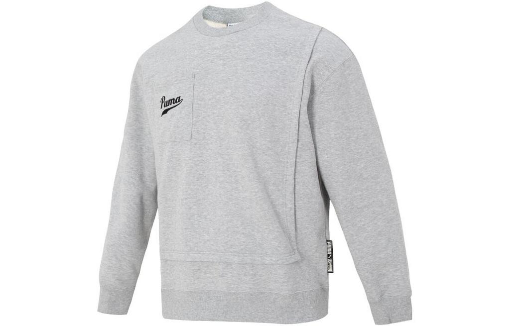 Puma Толстовки Женские Серые С Круглым Вырезом Умеренные Обычные 536784-04