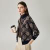 Zhaojun Women's High-Neck Jacquard Cashmere Cardigan