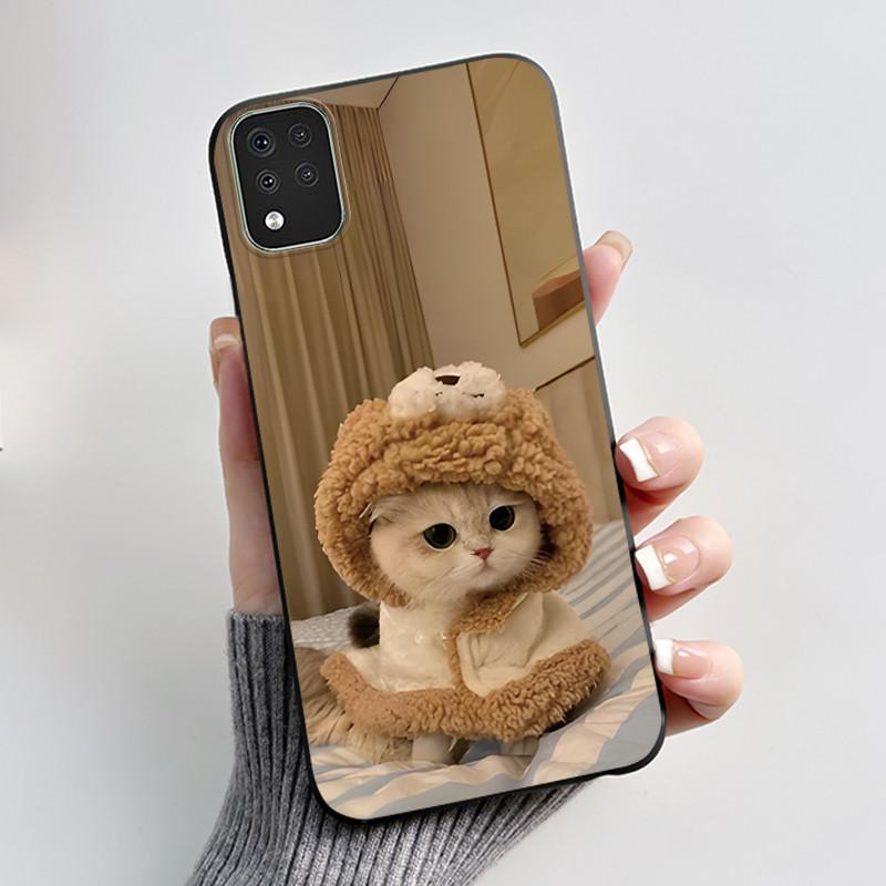 Милый Чехол Для LG K42 Capa LG Q52 Fundas LG K52 Coque LG K62 Печатный Корпус Защитная Крышка Мягкий Силикон Мультяшный Черный Корпус