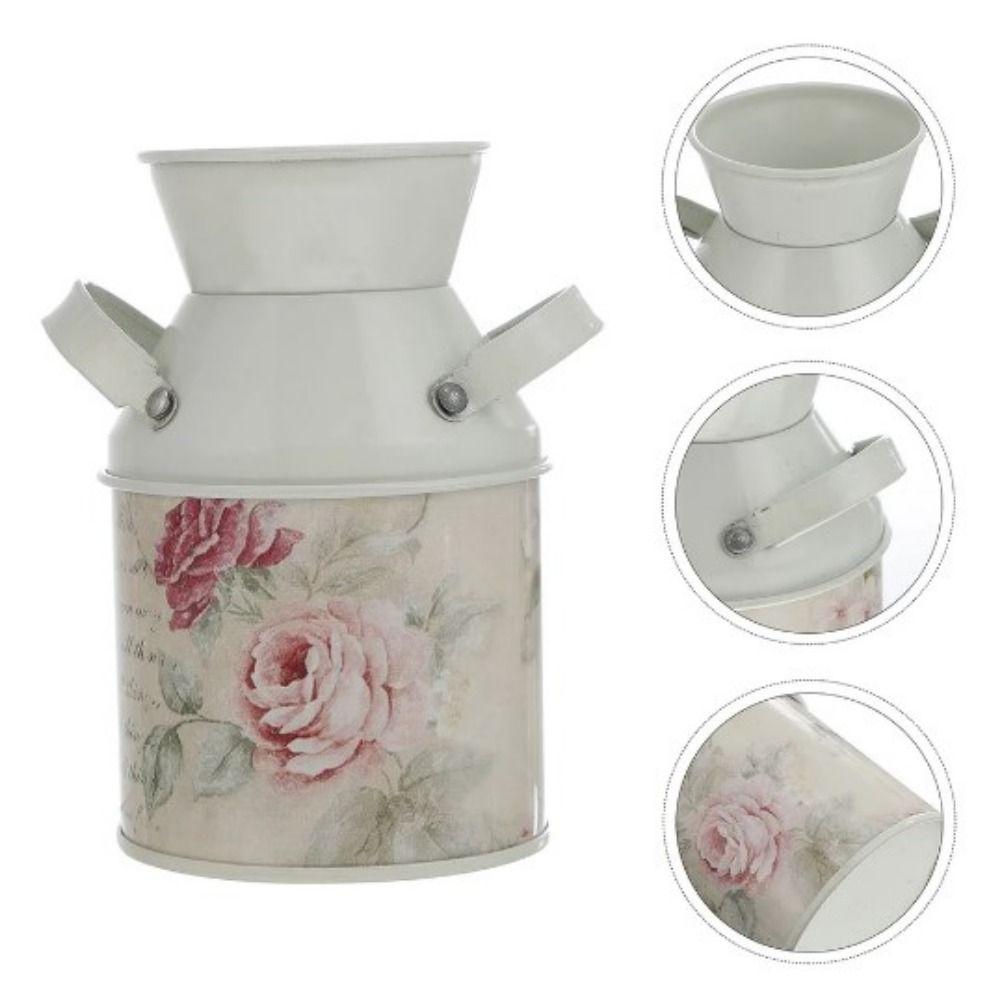 Nordic Metal Flower Vase Small Iron Jar Container Durable Vase Bucket Office