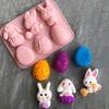 Easter Bunny Silicone Mold 3D Egg Chocolate Mould Food Grade BPA Free Heat-Resistant Jelly Pudding Mold