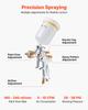 HVLP Air Spray Gun, Gravity Feed Paint Sprayer Gun with 3 Nozzles (1.3/1.4/1.7mm), 600ml Capacity Auto Paint Sprayer with Air Regulator for Automotive