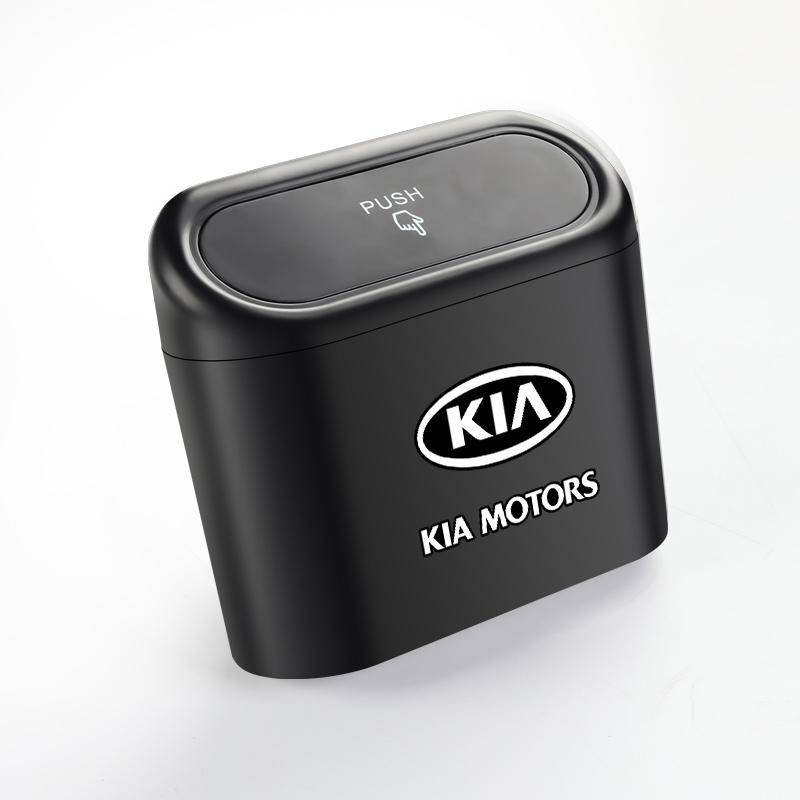 AANO1 ABS Car Trash Can Hanging Trash Bin Pressing Hard Garbage Box With Lid Multifunctional Organizer Box For KIA K5 K2 Soul Carens