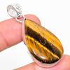 Подвеска ручной работы из стерлингового серебра 925 пробы с натуральным тигровым глазом 2,01 дюйма s0K83