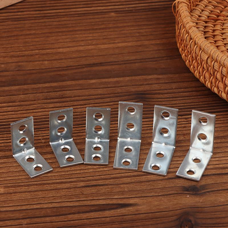20 шт. L-образных угловых кронштейнов Металлические угловые скобы Кронштейн для полки ящика Настенный кронштейн Фиксация Прямоугольные угловые скобы Мебельная фурнитура