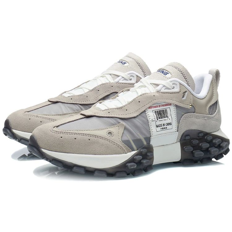 Li Ning Overload Shock Absorbing Non-Slip Wear Resistance Lightweight Low-Top Sports Casual Shoes Мужские кроссовки Suede-Brown ARYR025-2