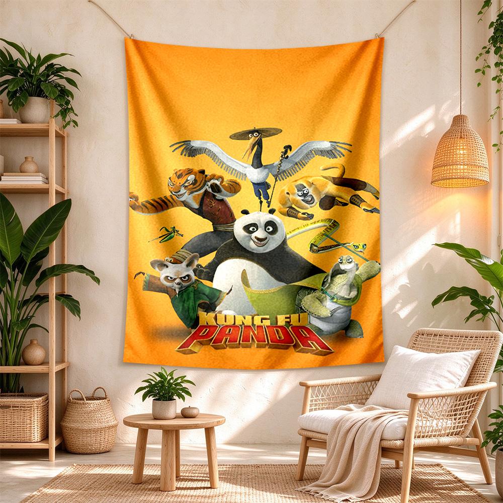 Kung Fu Panda Aesthetic Tapestry Retro Boho Designed For Reading Corner Dorm Wall Studio Wall Indoor Exotic Pattern Gift For Birthday