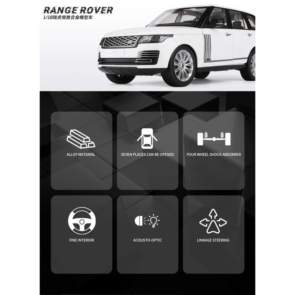 1/18 Range Rover 50th Anniversary Alloy Car Model Sound And Light Simulation Car Decoration Collection Boy Childrens Toy Gift