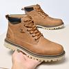 New Leather Men's Boots Autumn Winter Men Work Boots Outdoor Non-slip Ankle Boots Fashion High-Top Men's Shoes Hombres Botas