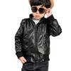Kids Clothing Boys Leather Jacket Spring Autumn Stand Collar Pu Jacket