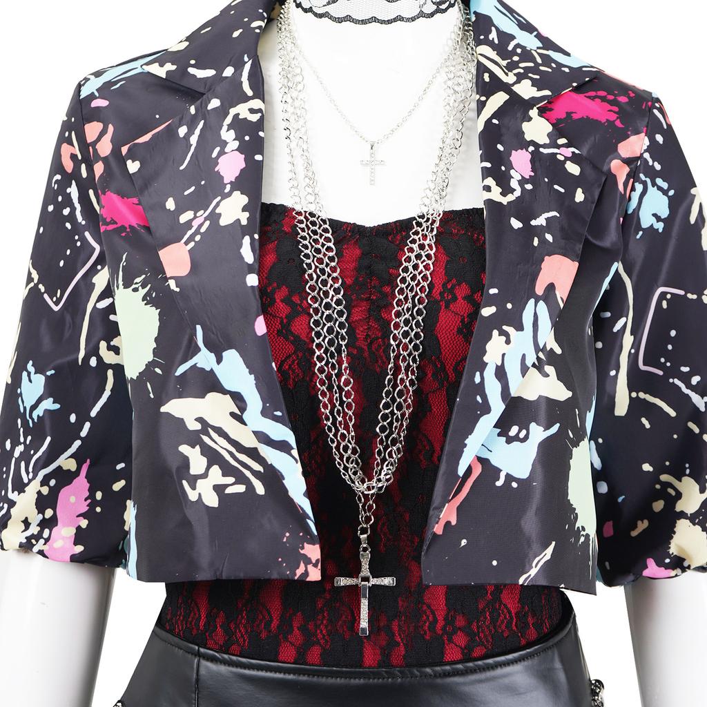 Хэви-метал рок Платье-бодикон для женщин Косплей-костюм Глэм-рок Полный комплект Наряд для Хэллоуина Концертной вечеринки