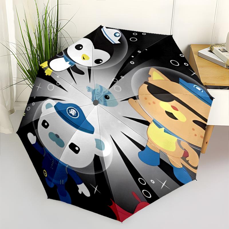 Автоматический зонт Octonauts3 с принтом, 8 спиц, железный каркас, пластиковая ручка, подходит для путешествий на открытом воздухе и на каждый день, идеальный подарок