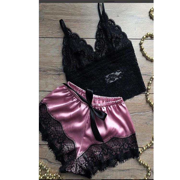 Lace Trim Pajama Set: Fashionable & Comfortable Homewear