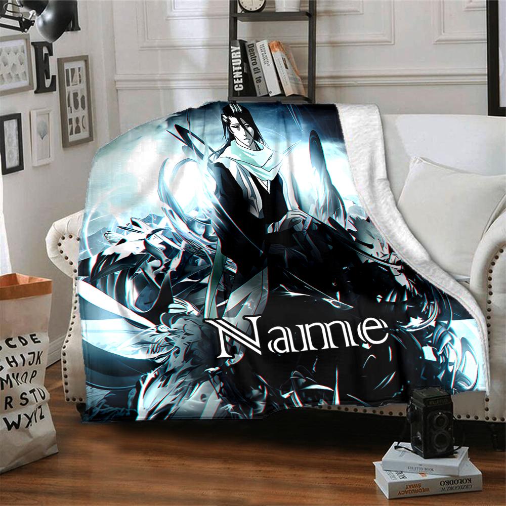 Customiz Name Personality Byakuya Kuchiki (2) Blanket Soft &Warm Sofa Office Bed Travel Lunch Break Blanket, Gift Suitable for All Seasons