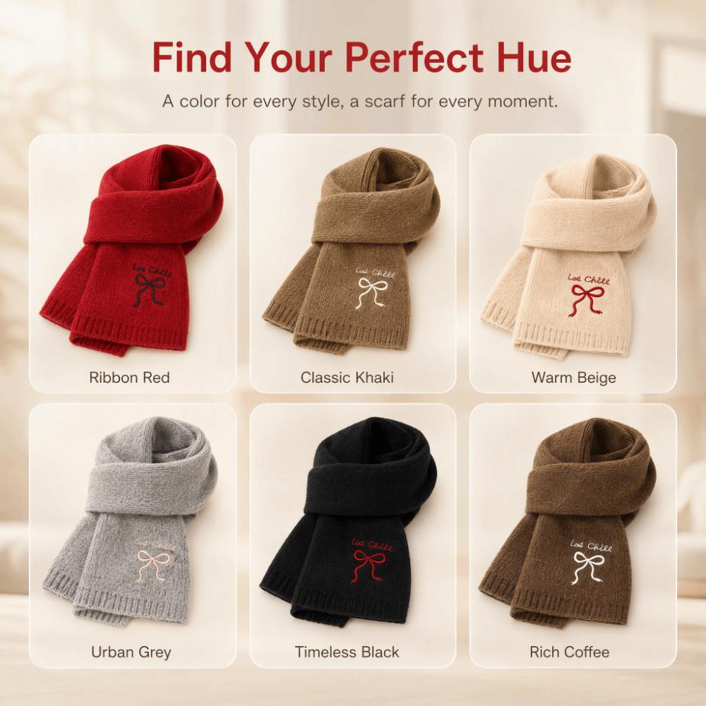 Soft Knit Scarf Thicken Neckerchief Fashion Cross Scarf  Women