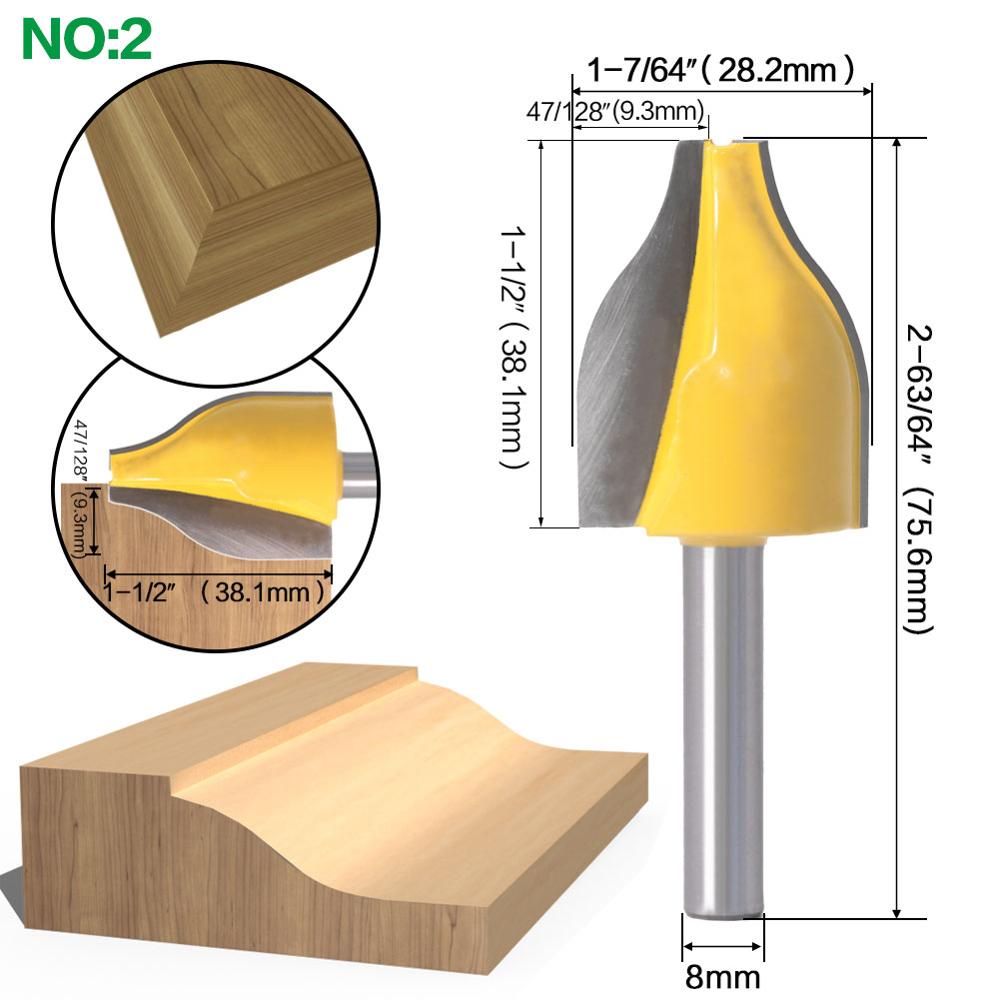 8mm Shank Panel Raiser Router Bit - Vertical - Ogee Bead - cutter woodworking bits wood milling cutter