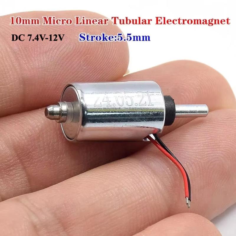 1 шт. DIY Замок по отпечатку пальца DC 7.4V 9V 12V Мини Круглый 10мм Цилиндр Всасывающего типа Пуш-пульный Линейный Соленоид Электромагнит