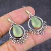 Зеленый Халцедон Драгоценный камень 925 Стерлинговое серебро Подарочное Ювелирное изделие Серьга 1,81"