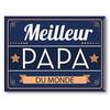 [A3382] - Ceramic Magnet 'Papa' Blue (World's Best Dad) - 8x6cm