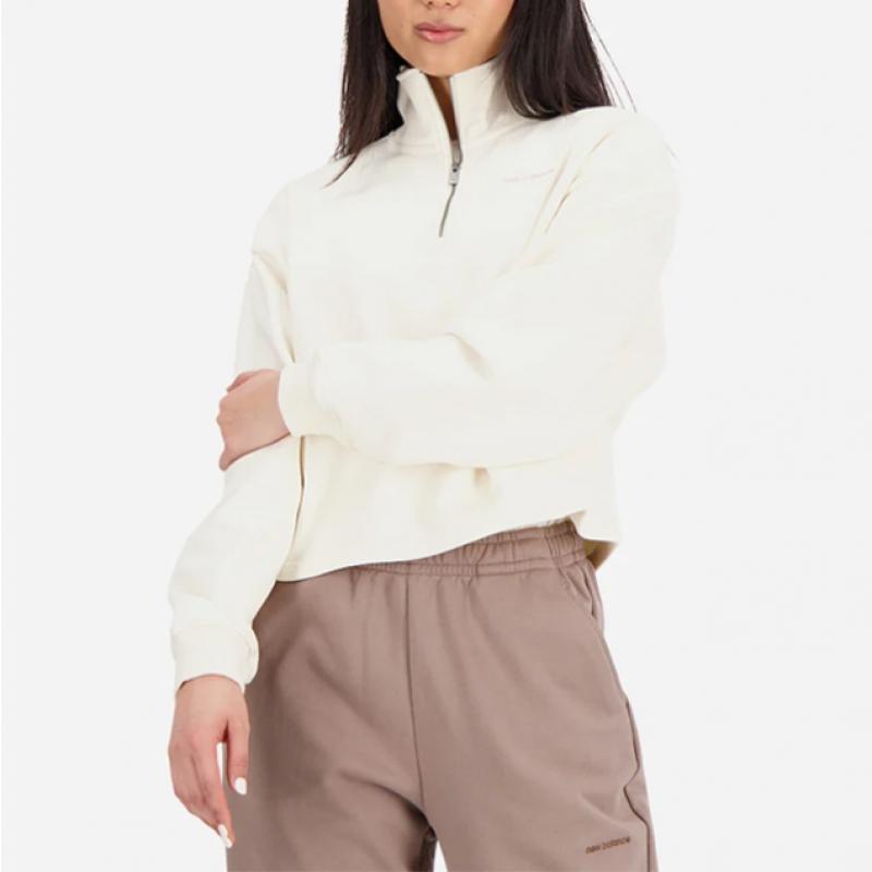 New Balance Женская спортивная линейная полуукороченная толстовка с застежкой-молнией nbncd4S042 25