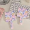Hand-Held Cosmetic Mirror Flower Makeup Tools Adorable Square Mirrors  Woman