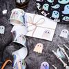 1roll/500pcs Cute Laser Ghost Stickers,Cute Ghost Sealing Stickers, Self-Adhesive Paper,Halloween Halloween Decorations Stickers