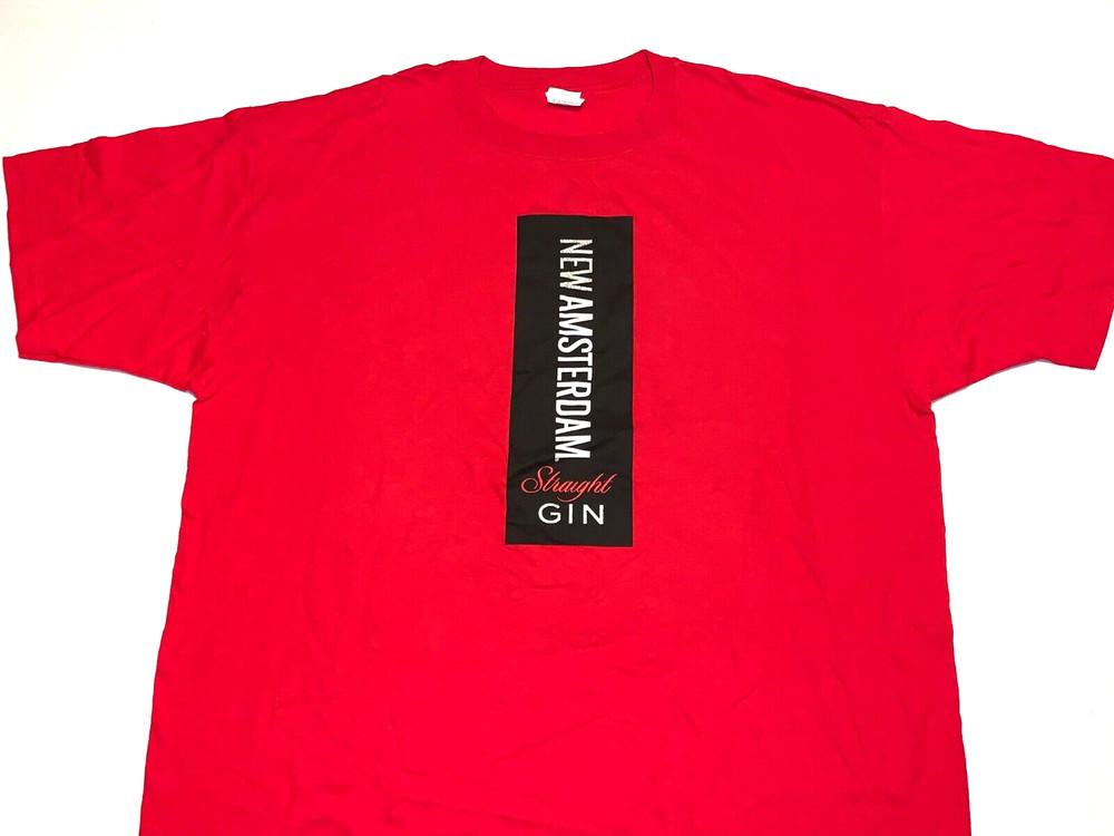 Редкий! Винтажная футболка для барменов New Amsterdam Straight Gin 2000-х годов Новая! XXXL 3X Унисекс Футболка