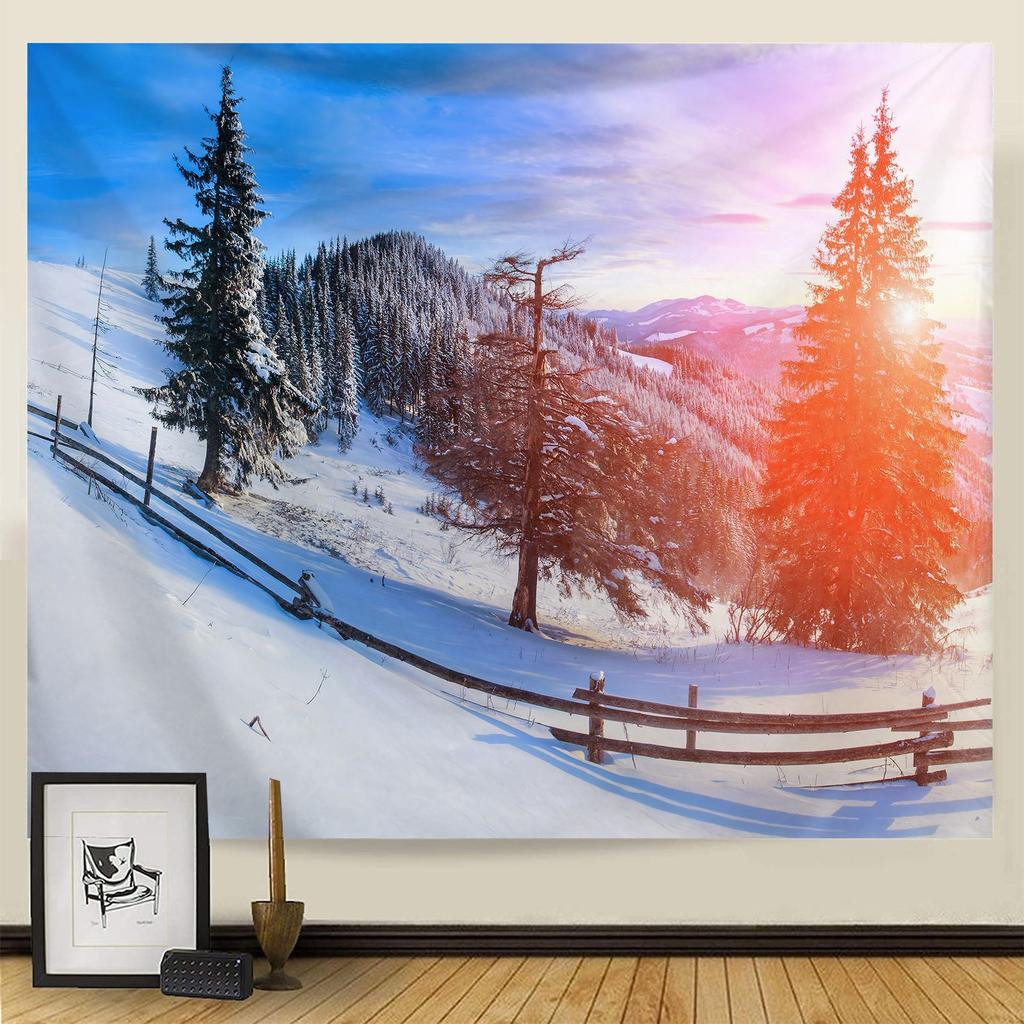Гобелен Рождественская снежная сцена серии фон висит ткань дома гостиная спальня прикроватный настенный гобелен