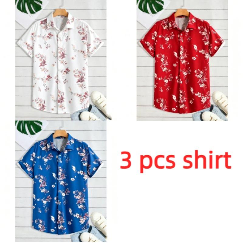 Multiple Colors Available Flower Printing Shirt Summer Hawaiian Beach Vacation Clothing Men's Fashion Street Style Shirt Daily Men's and Women's Shirt