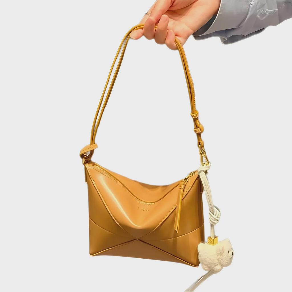 "Геометрическая складная женская сумка-тоут из коровьей кожи и чехол для маджонга"