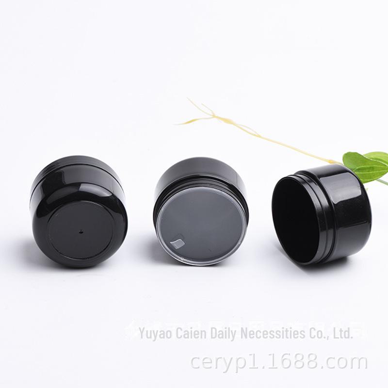 50 г черная глянцевая полипропиленовая банка для крема с внутренней крышкой для косметики и клея для лака для ногтей