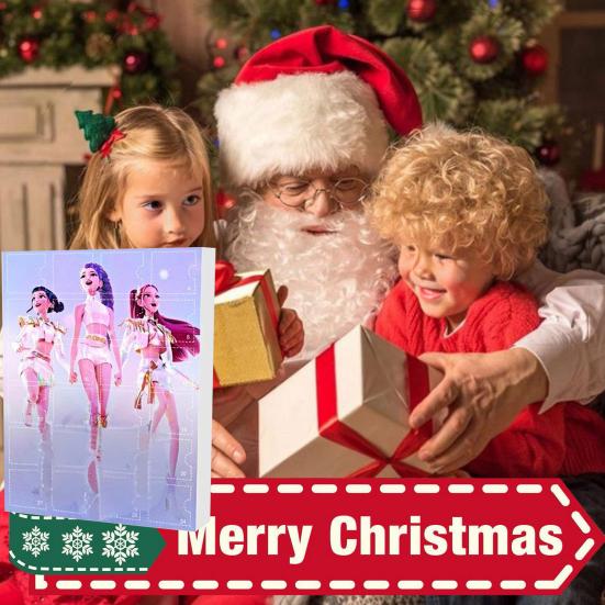 Аниме Рождественский Обратный Отсчет Коробка 24-Дневный Адвент-Календарь с Акриловыми Подвесками-Игрушками