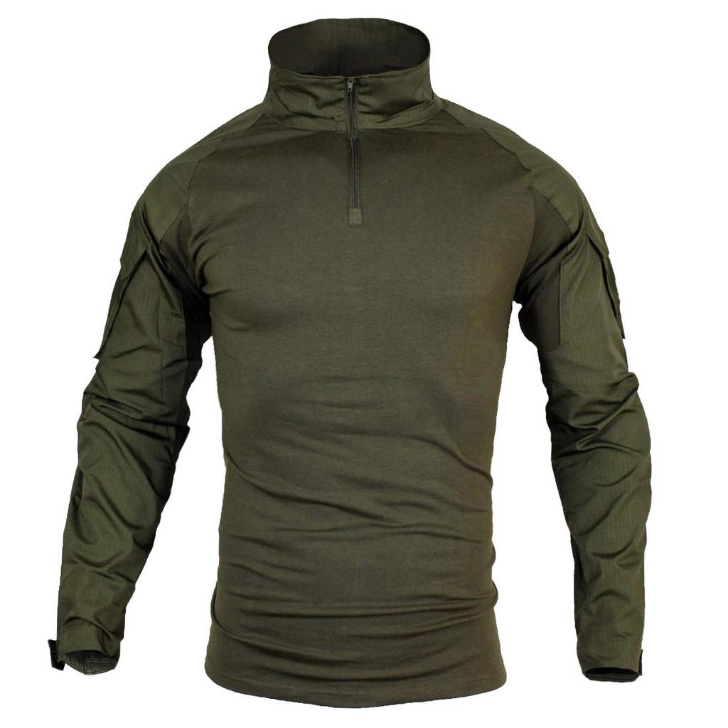 Камуфляжная рубашка с длинным рукавом для боевой формы, тактическая военная боевая рубашка для страйкбола, пустынная [zuoxiangru] [Влагоотводящая, быстросохнущая, дышащая,