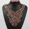 Богемное Преувеличенное Цветное Акриловое Ожерелье из Бусин Ручной Работы, Цепочка-Воротник, Женское