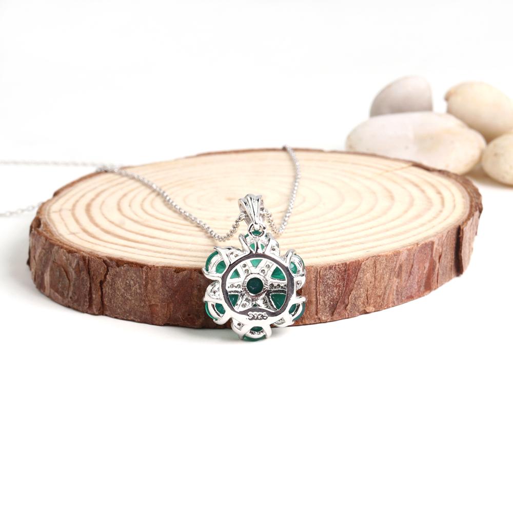 Gorgeous and Elegant Natural Green Agate Gemstones Flower Design Earrings 925 Sterling Silver Jewelry for Women Valentines Gift