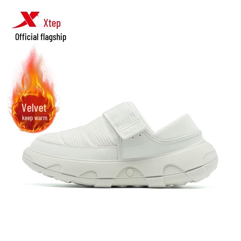 Xtep Женские зимние слипоны из теплого вельвета