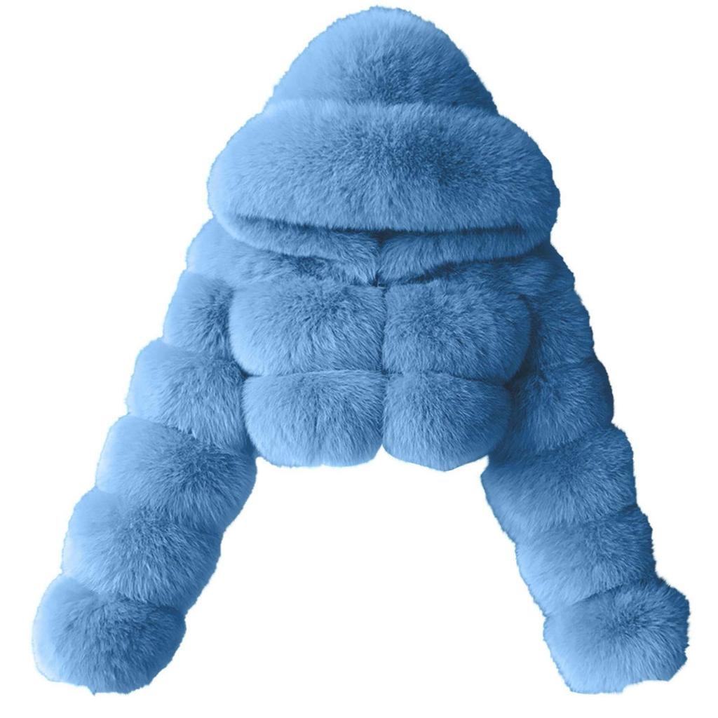 Женская модная куртка, однотонное плюшевое пальто с длинными рукавами и капюшоном