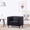 VidaXL Armchair with Black Velvet Upholstery 1-Seater Sofa for Living Room 247012