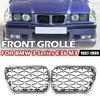 Для BMW E36 3 серии 1997-1999 Автомобильная решетка в стиле «бриллиант» Передняя решетка «ноздри» ABS Передняя решетка капота Серебристая 51138195152 51138195151 Запчасти