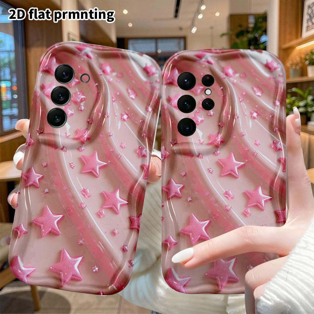 Phone Case: 2D Flat Samsung Galaxy A34 A35 M05 M06 S20 S22 S21 FE Plus 5G Protective Case, Star Texture Background, Christmas and Halloween Gift