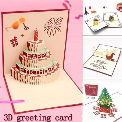 Бумага Art Multi Patterns 3D Pop Up Поздравительные открытки День рождения Валентина Рождественская открытка Подарок