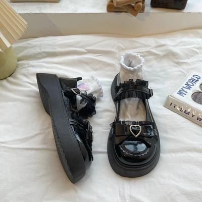 Мода 2024 года, новые модные женские туфли-лодочки с пряжкой, весна-осень, Мэри Джейн, круглый носок, однотонные повседневные туфли с бабочкой и узлом на платформе