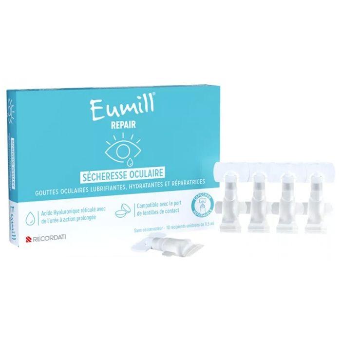 Eumill Repair Gouttes Lubrifiantes Sécheresse Oculaire 10 Unidoses de 0,5 ml