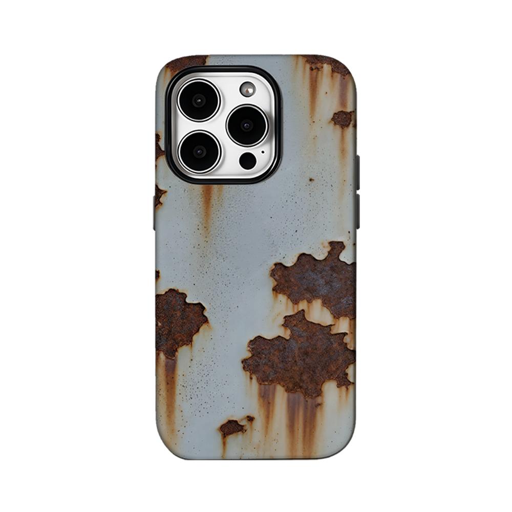 Стильный Забавный Чехол для Телефона с Имитацией Ржавчины для IPhone 16 15 14 13 12 11 X XS XR XSMAX 7 8 Pro Max Plus Двухслойная Задняя Крышка