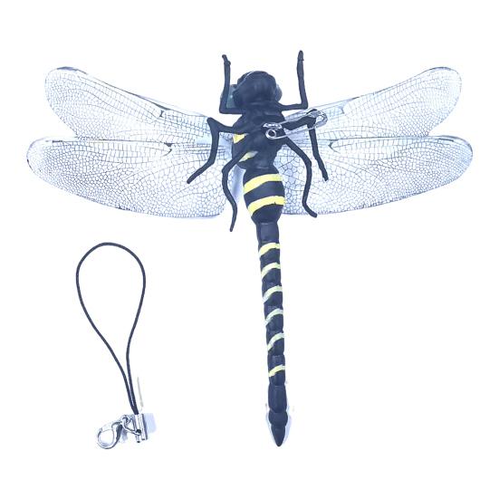 Fake Dragonfly Decoration with Lanyard/Pin Portable Outdoor Camping Gnats Fly Repellent Simulated 3D Dragonfly Model Ornament Kids Educational Toy