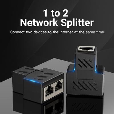Удлинитель сетевого кабеля 1 на 2 разъема Док-станция Сетевые разъемы Адаптеры Соединитель Разветвитель RJ45