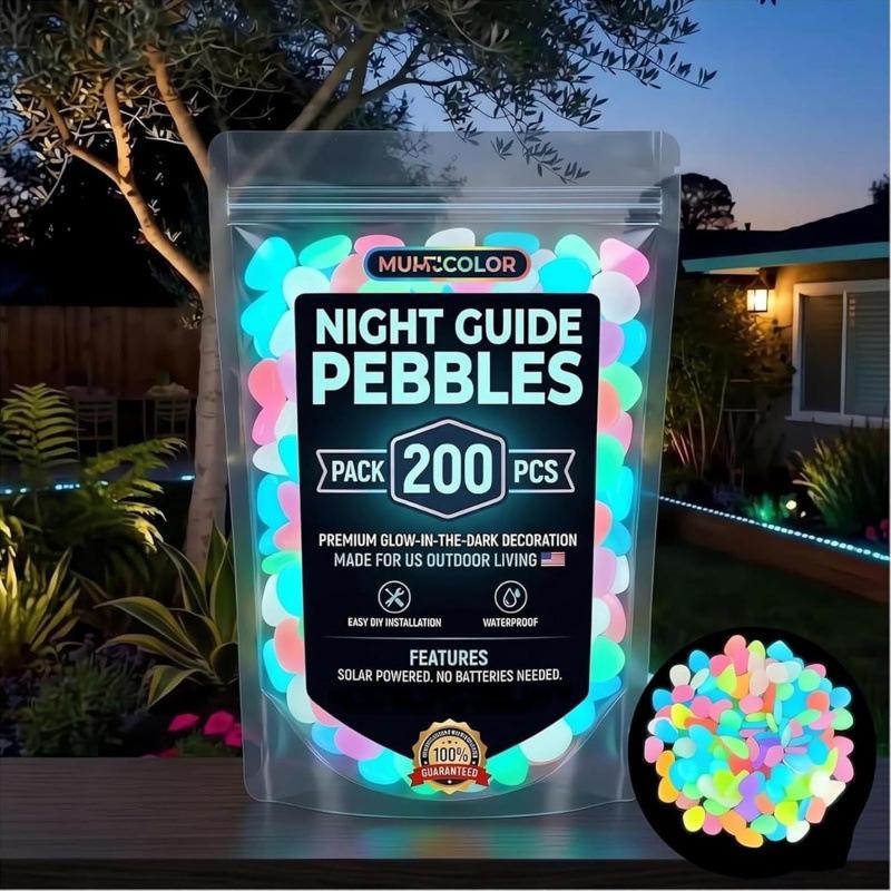Glow in The Dark Garden Pebbles Luminous Stones for Outdoor Pathways Patio Decoration 2026 Hot Sale 10-Pack