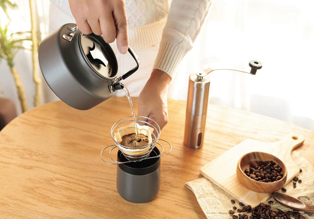 Походный чайник Kakusei Диаметр 14 см x Высота Только для открытого огня Твердая обработка алюмитом Устойчивый Быстрое закипание Широкое дно В комплекте с сумкой GOGO