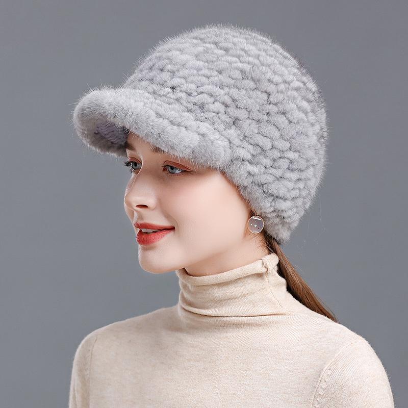 Шляпа с утиным языком из норки, корейское издание, модная осенне-зимняя меховая шапка, новая женская зимняя тканая теплая рыцарская шапка